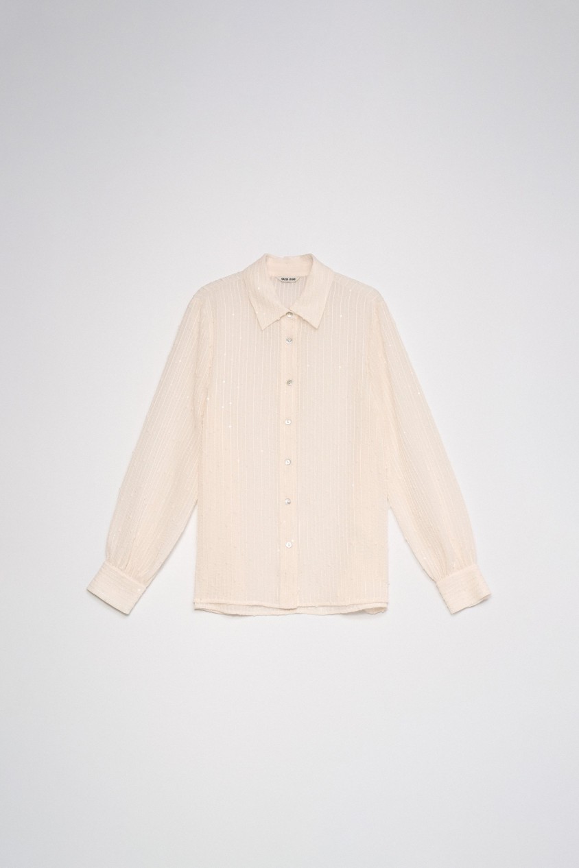 STRUKTURIERTE BLUSE MIT PAILLETTEN