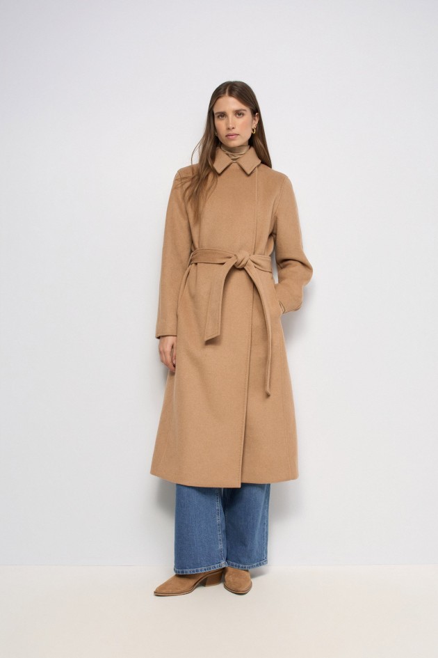 MANTEAU LONG EN DRAP DE LAINE