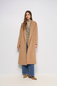 MANTEAU LONG EN DRAP DE LAINE