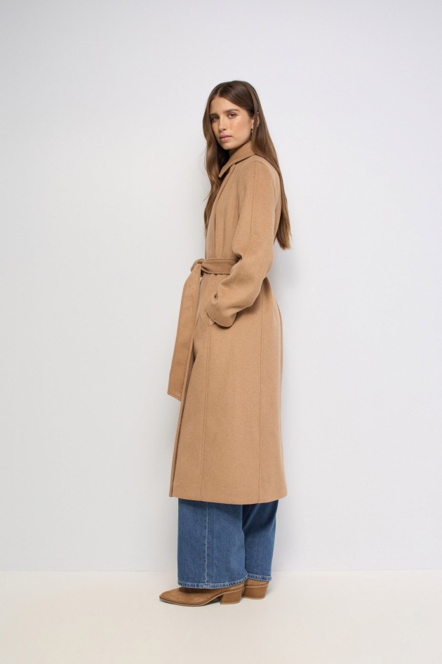 MANTEAU LONG EN DRAP DE LAINE