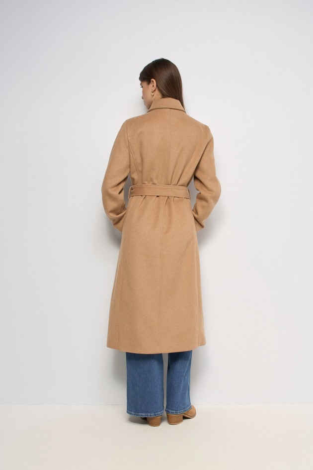 MANTEAU LONG EN DRAP DE LAINE