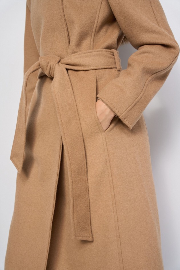 MANTEAU LONG EN DRAP DE LAINE