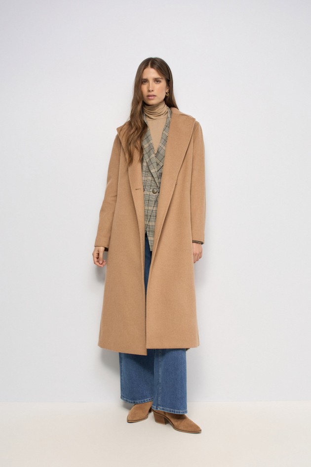 MANTEAU LONG EN DRAP DE LAINE