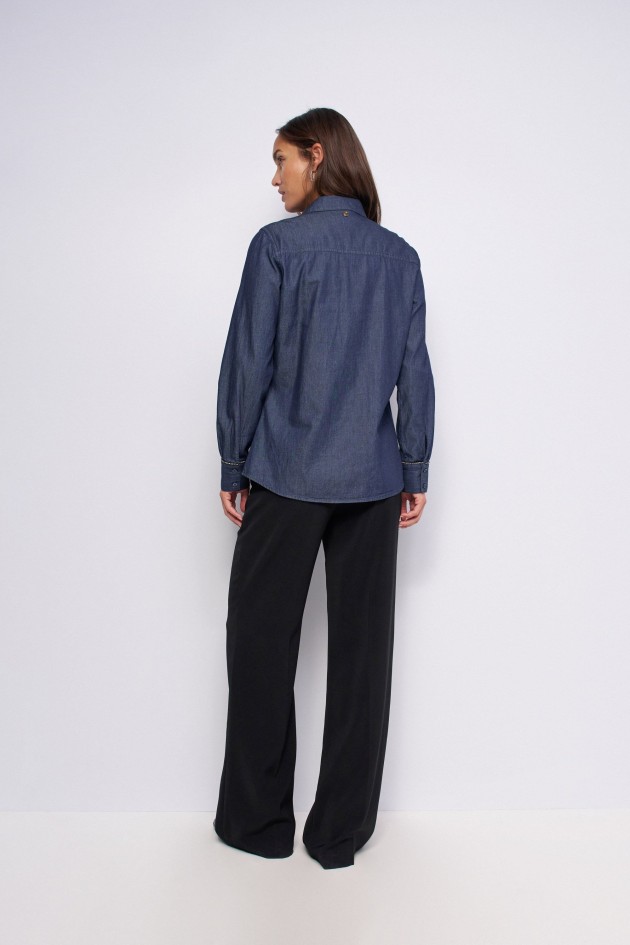 DENIM SHIRT WITH RHINESTONES
