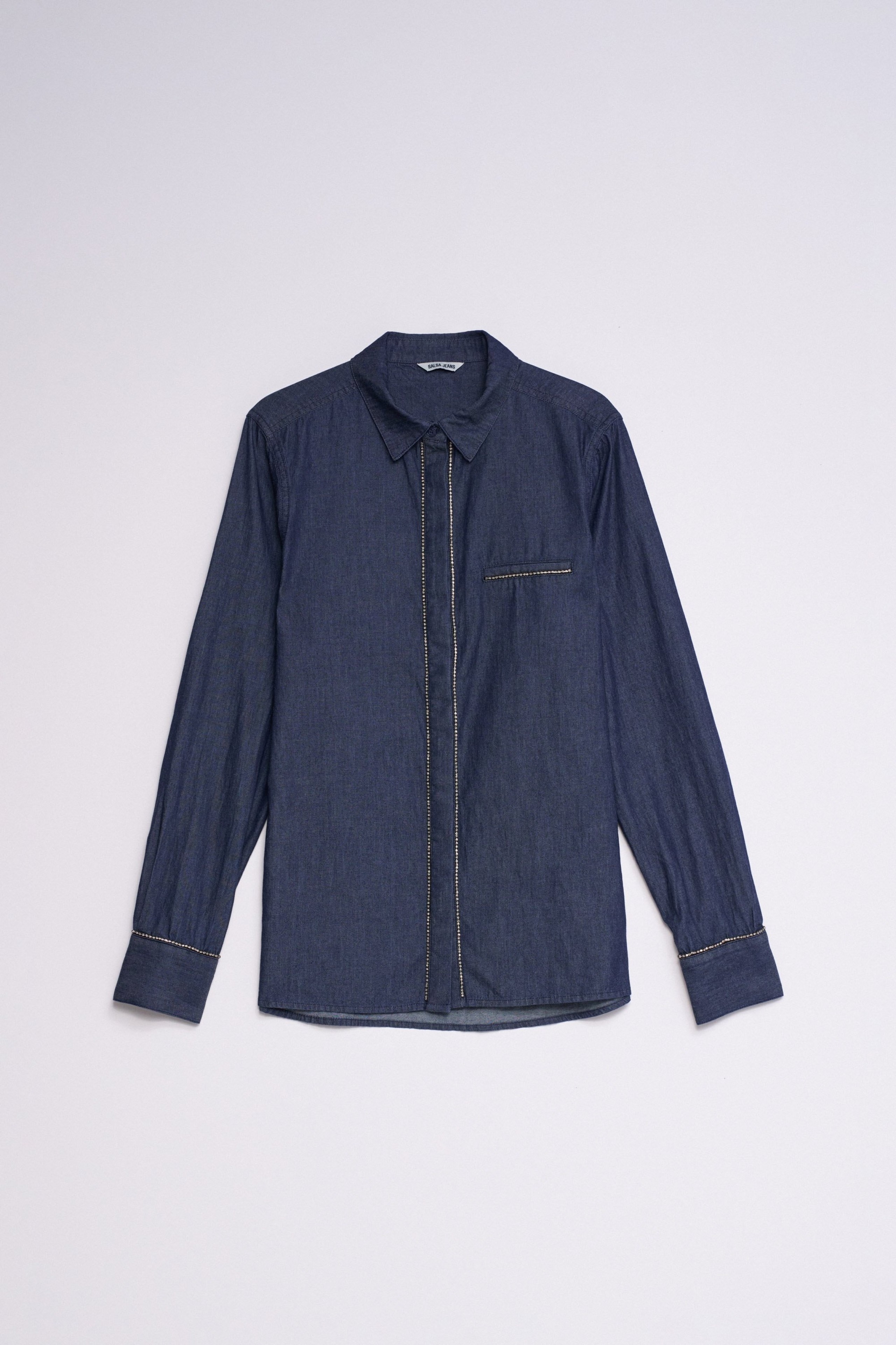 DENIMHEMD MIT STRASSSTEINEN
