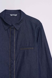 DENIM OVERHEMD MET STRASS