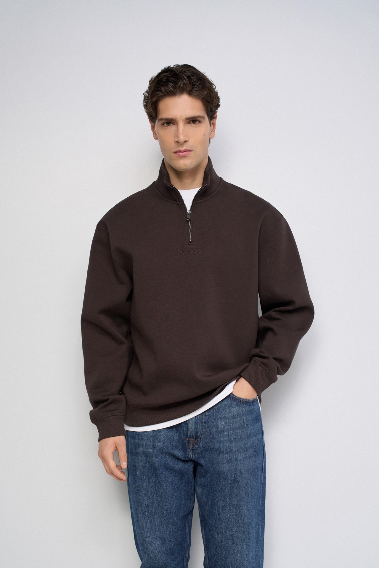 SWEATSHIRT MET HALVE RITS
