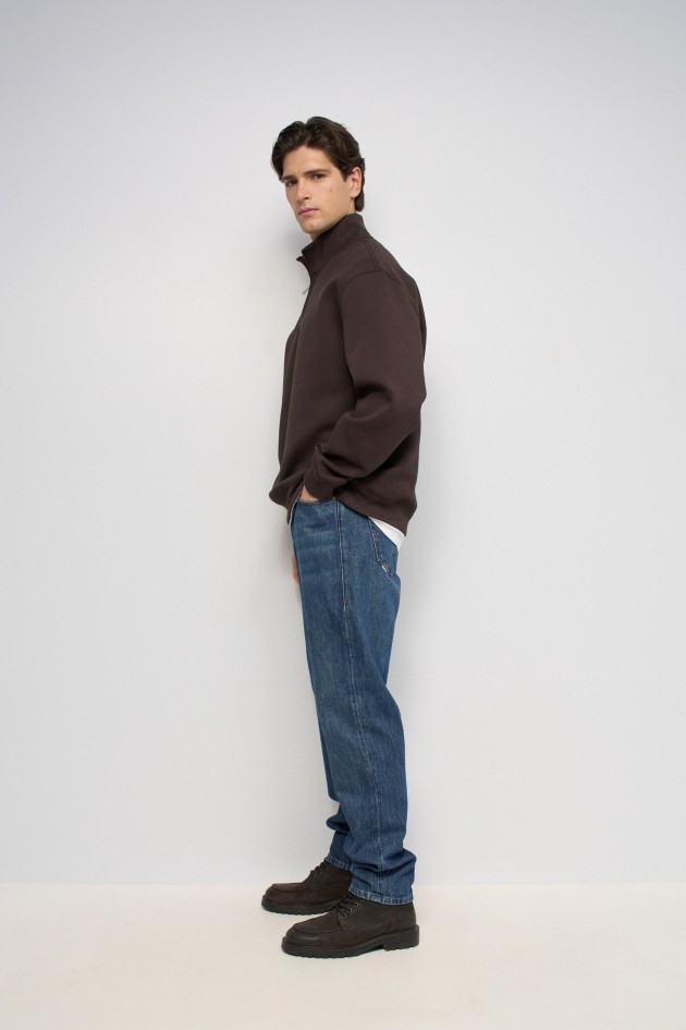 SWEATSHIRT MET HALVE RITS