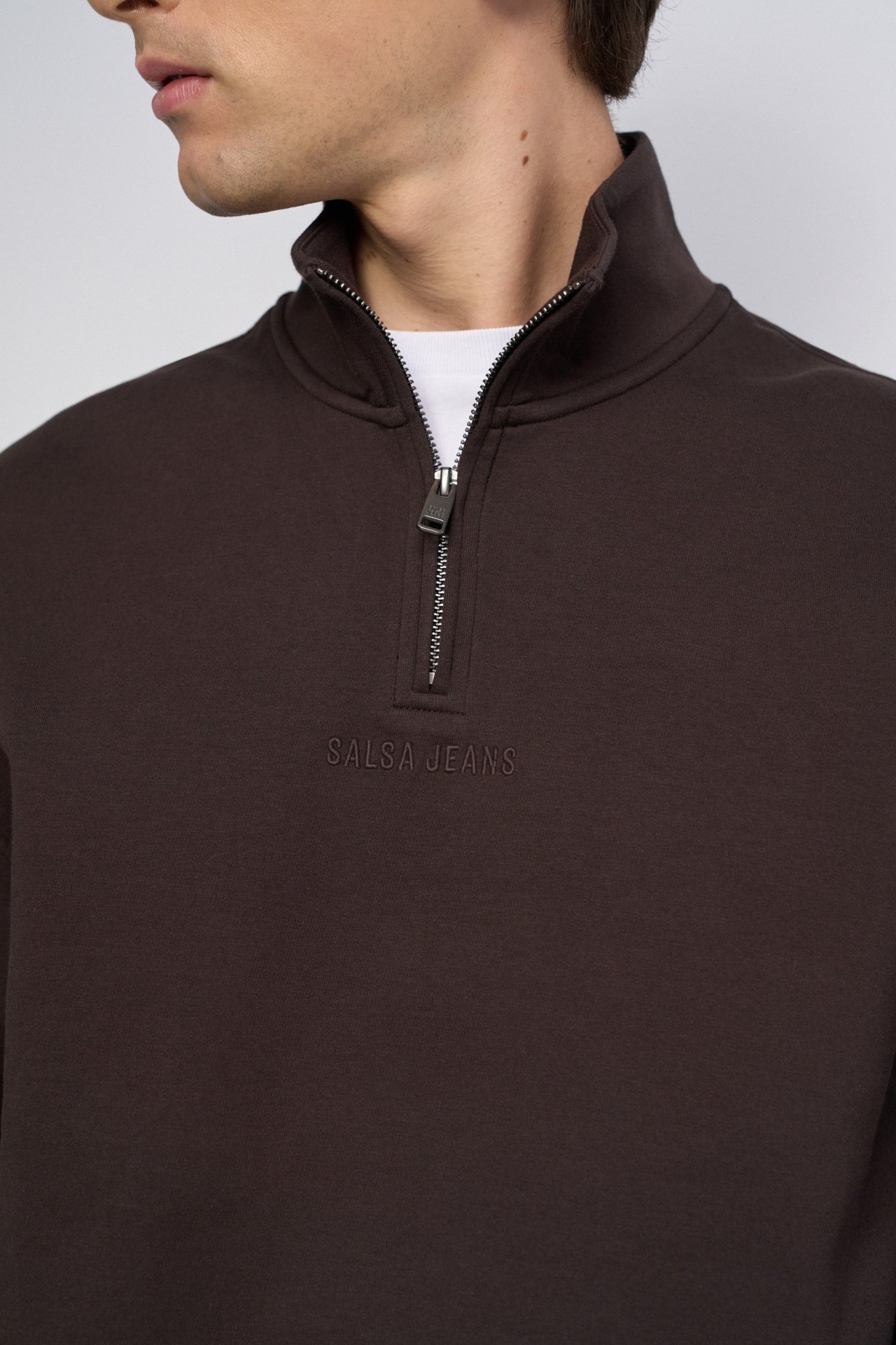 SWEATSHIRT MET HALVE RITS