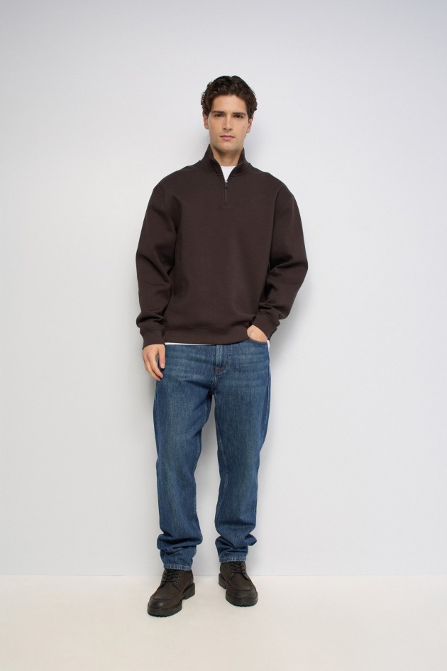 SWEATSHIRT MET HALVE RITS