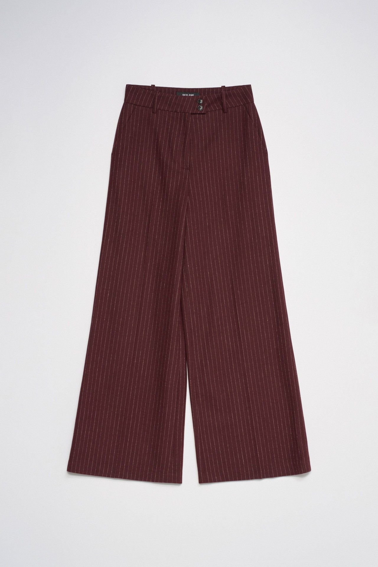 GESTREEPTE CHINO MET WIDE PIJP