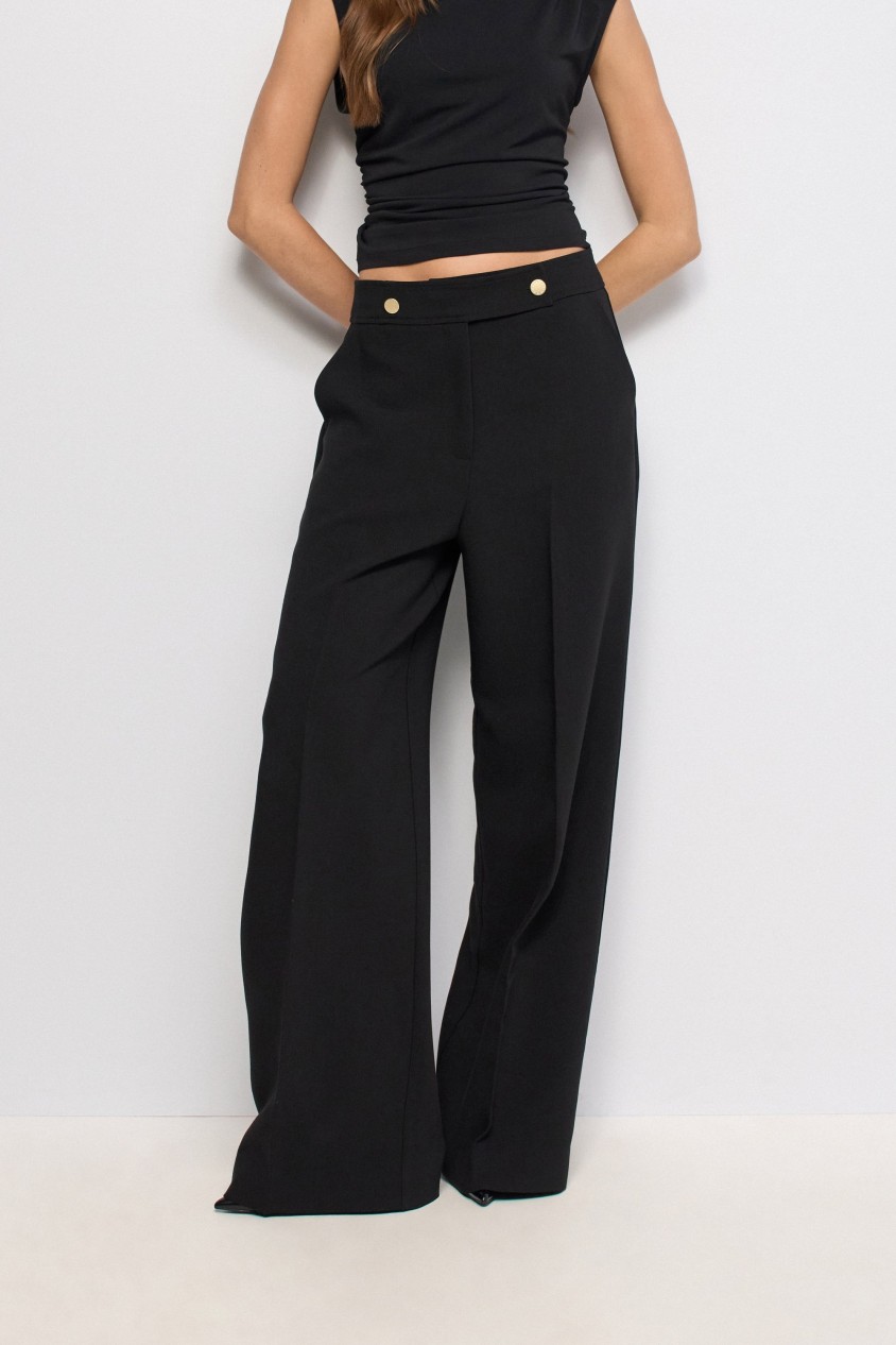 PANTALON EN TISSU � JAMBE WIDE