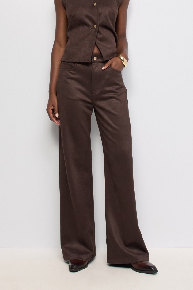 WIDE LEG JEANS MET SU�DE-EFFECT