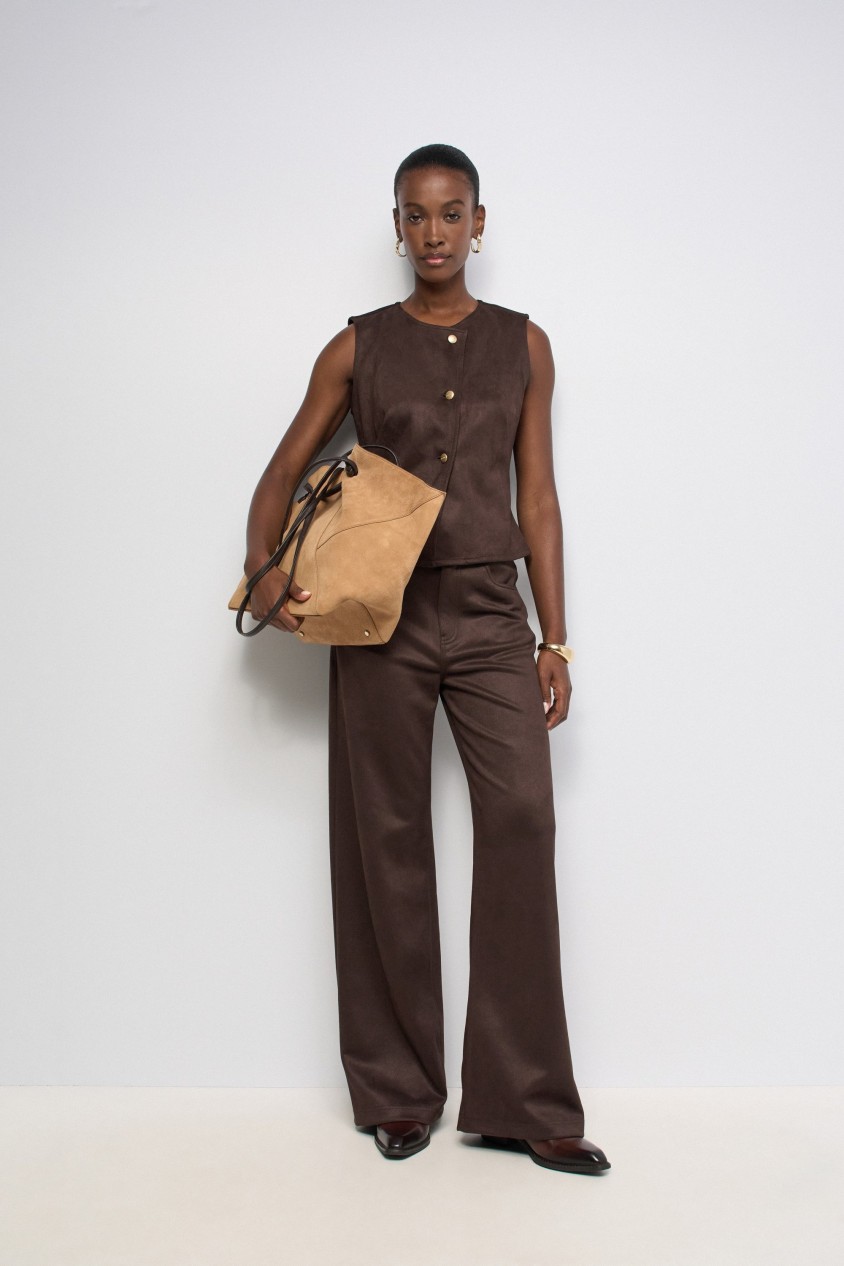 JEAN WIDE LEG EFFET DAIM