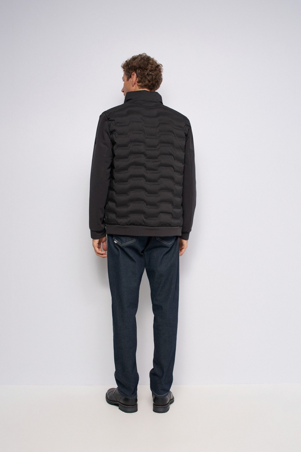 JACKET WITH MIXED MATERIALS