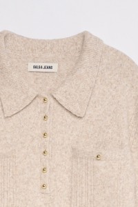 POLO EN MAILLE AVEC LAINE
