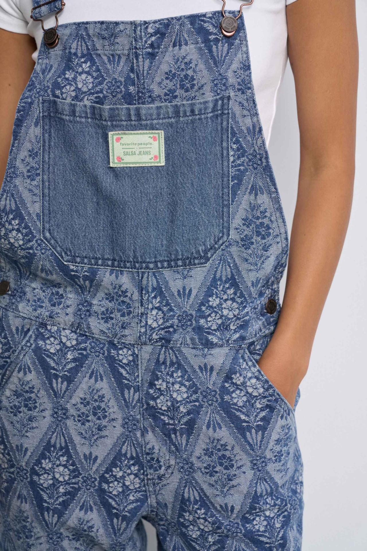 TUINBROEK MET JACQUARDPATROON FAVORITE PEOPLE X SALSA JEANS
