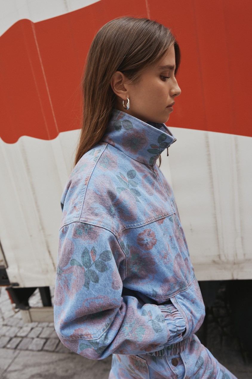 BOMBERJACKE MIT MUSTER FAVORITE PEOPLE X SALSA JEANS