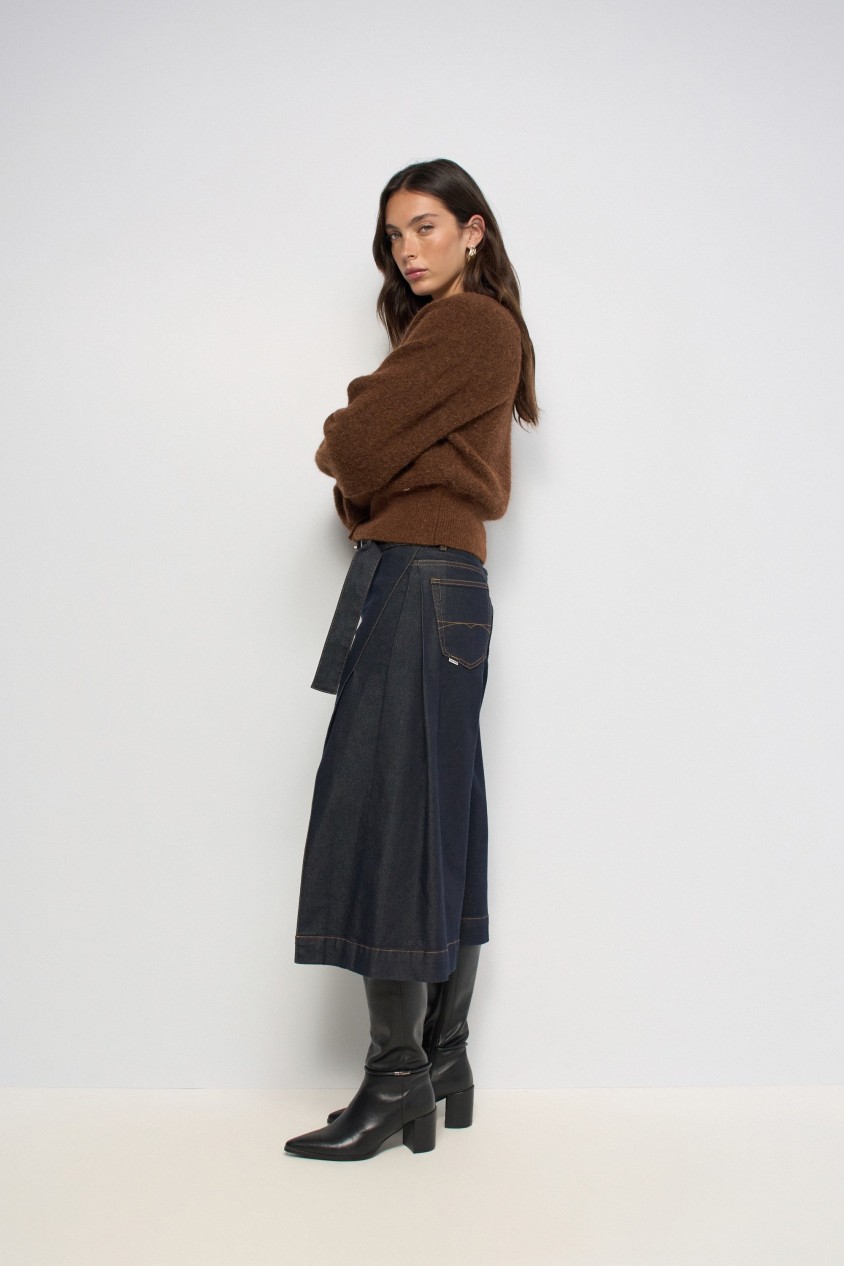 PANTALON CHINO CROPPED WIDE AVEC FENTES