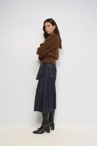 PANTALON CHINO CROPPED WIDE AVEC FENTES