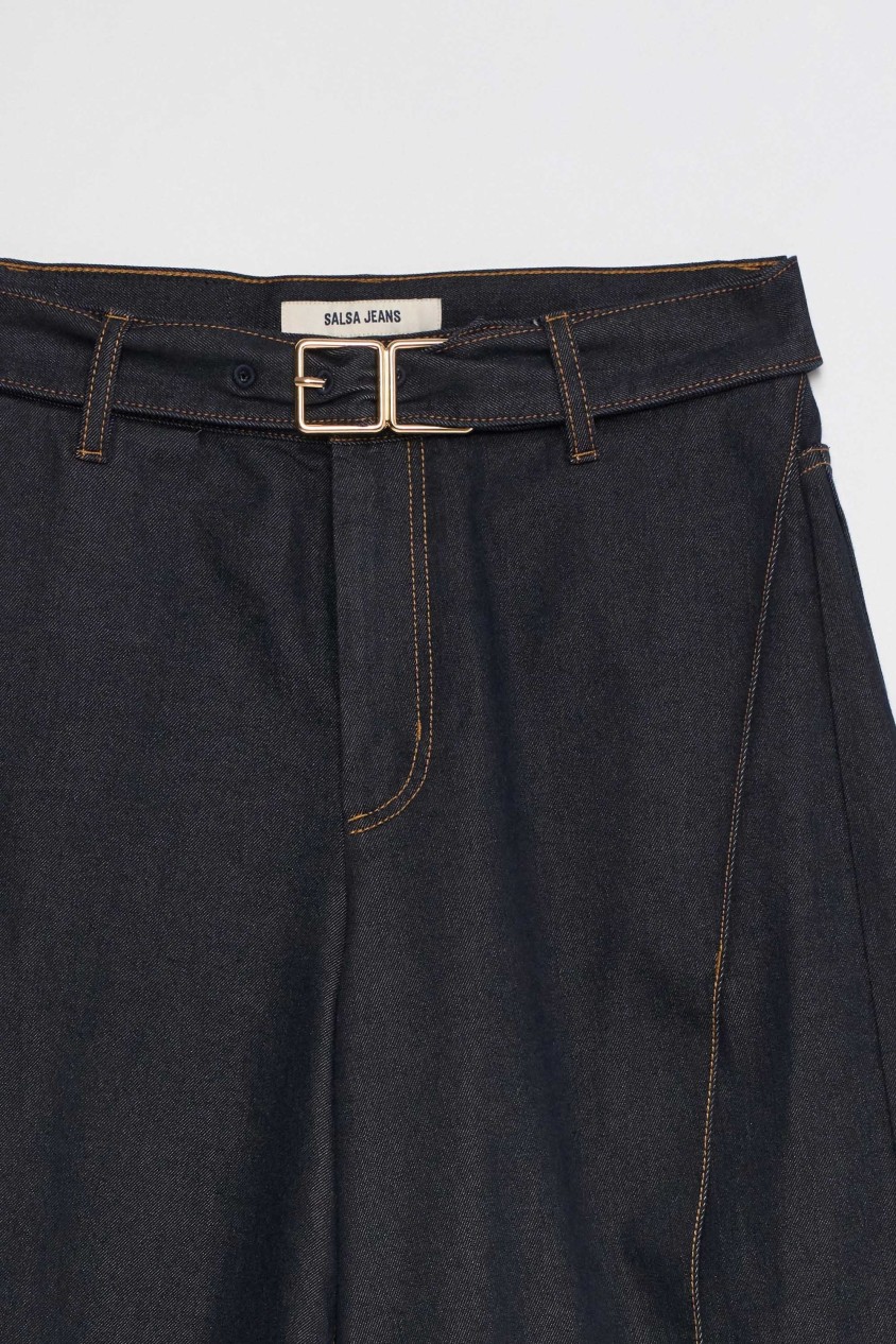 PANTALON CHINO CROPPED WIDE AVEC FENTES