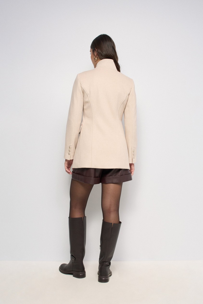MANTEAU EN DRAP DE LAINE COURT