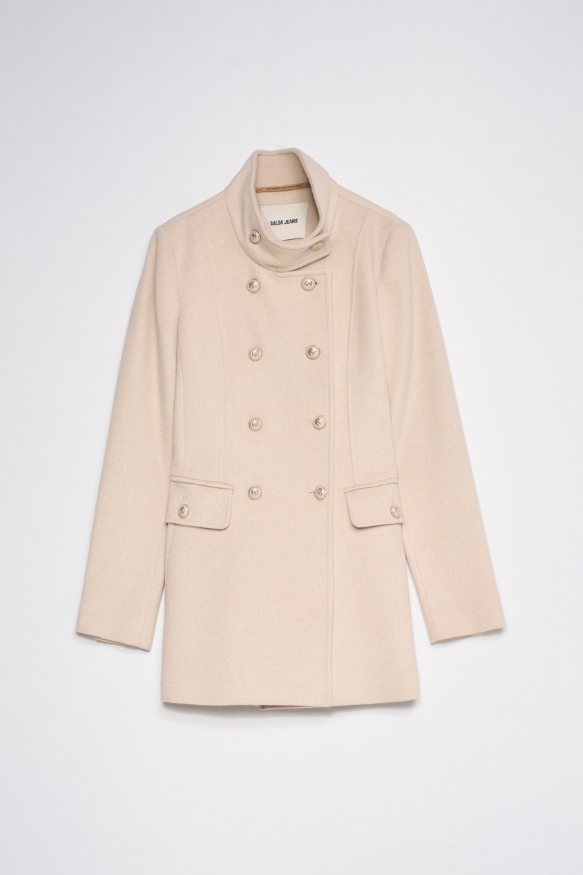 MANTEAU EN DRAP DE LAINE COURT