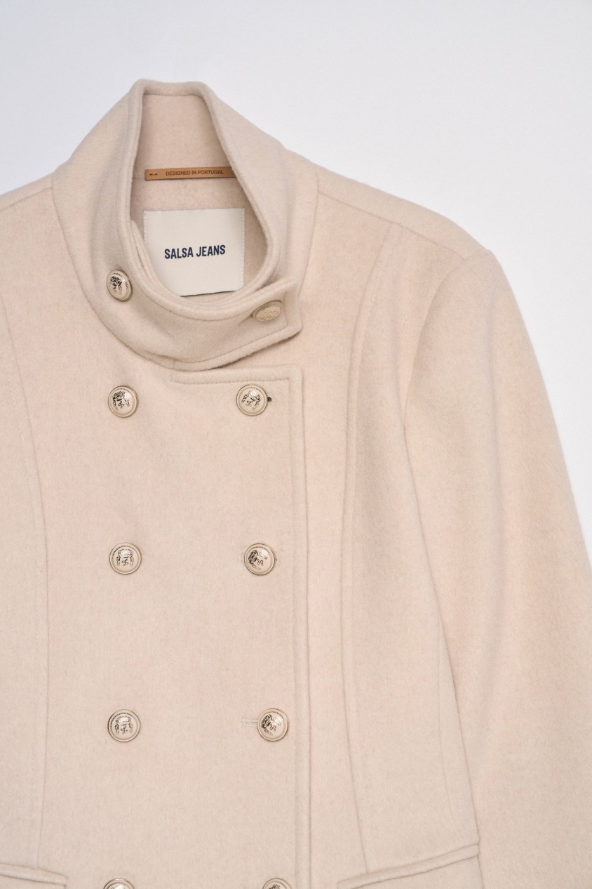 MANTEAU EN DRAP DE LAINE COURT
