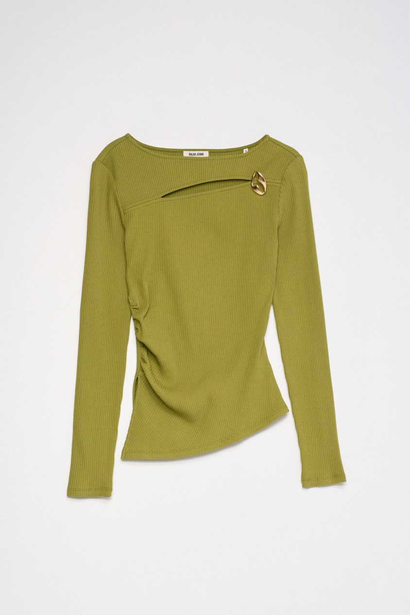 ASYMMETRISCHER PULLOVER MIT CUT-OUT AN DER BRUST
