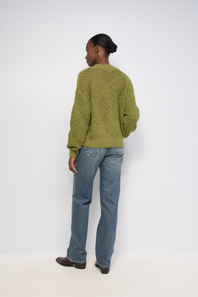 GLÄNZENDER STRICKPULLOVER