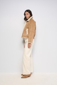SUEDE-EFFECT SHEARLING JACKET