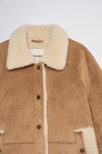 SUEDE-EFFECT SHEARLING JACKET