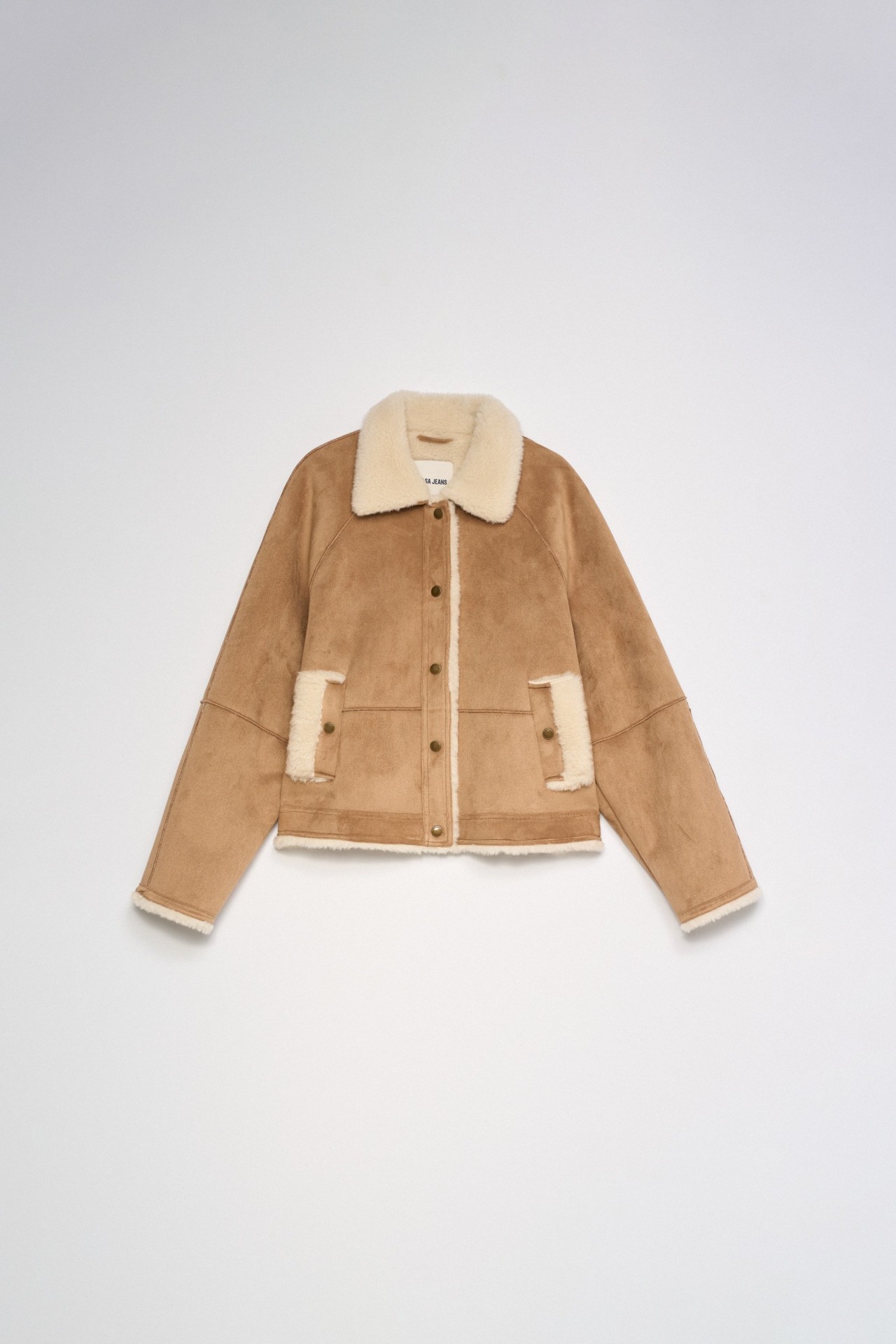 SUEDE-EFFECT SHEARLING JACKET