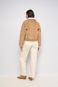SUEDE-EFFECT SHEARLING JACKET