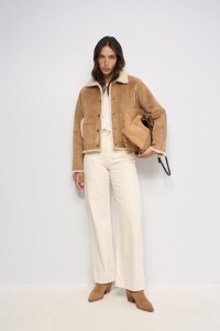 SUEDE-EFFECT SHEARLING JACKET