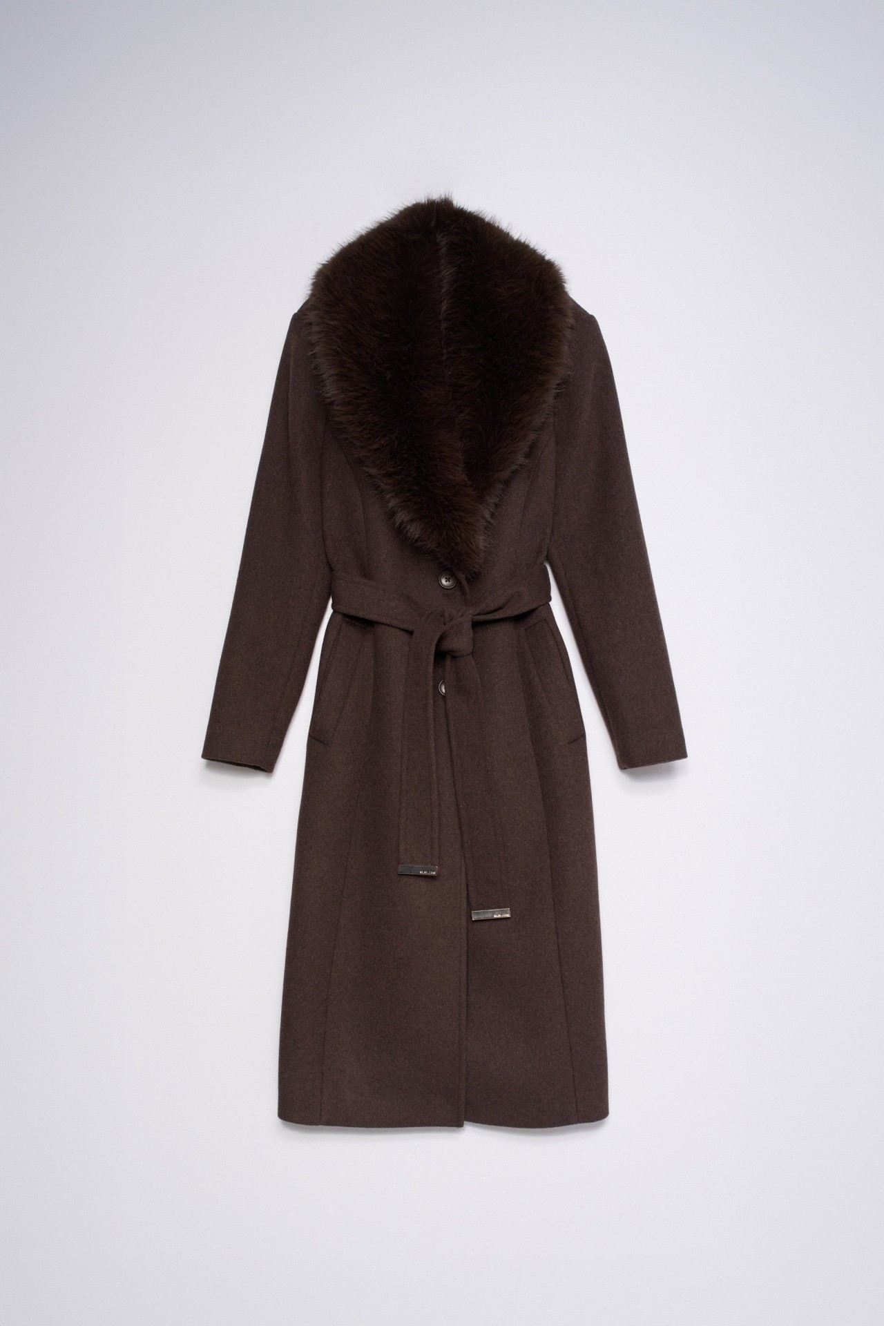 LANGE GRACE WOLMIX MANTEL MET IMITATIEBONT