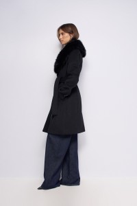 SHORT GRACE WOOL COAT WITH FUR