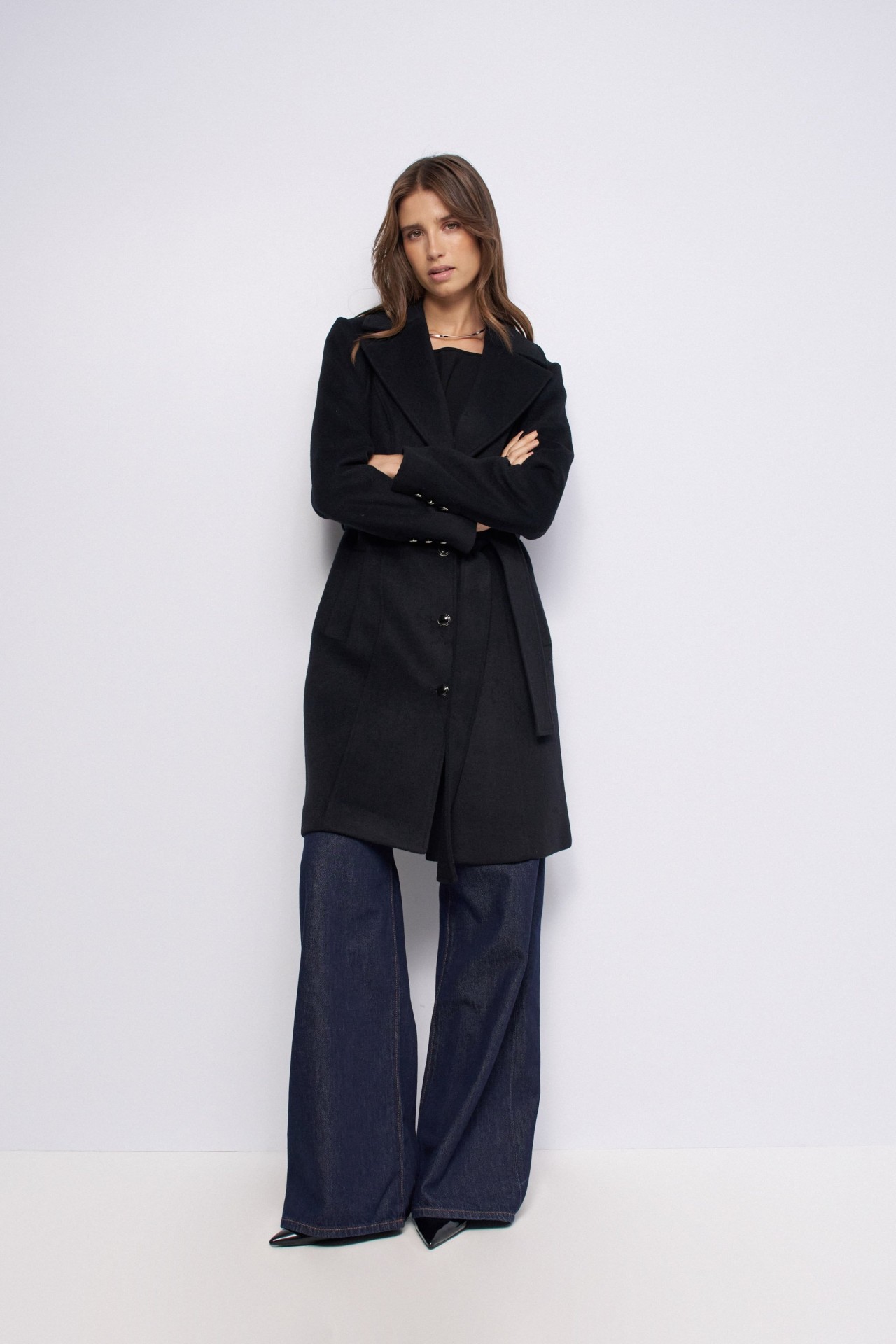 SHORT GRACE WOOL COAT WITH FUR