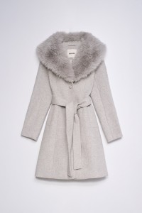 SHORT GRACE WOOL COAT WITH FUR