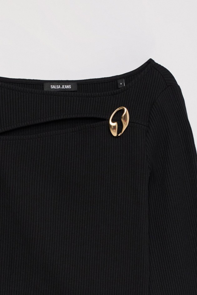 ASYMMETRISCHER PULLOVER MIT CUT-OUT AN DER BRUST