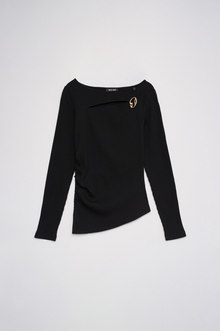 ASYMMETRISCHER PULLOVER MIT CUT-OUT AN DER BRUST