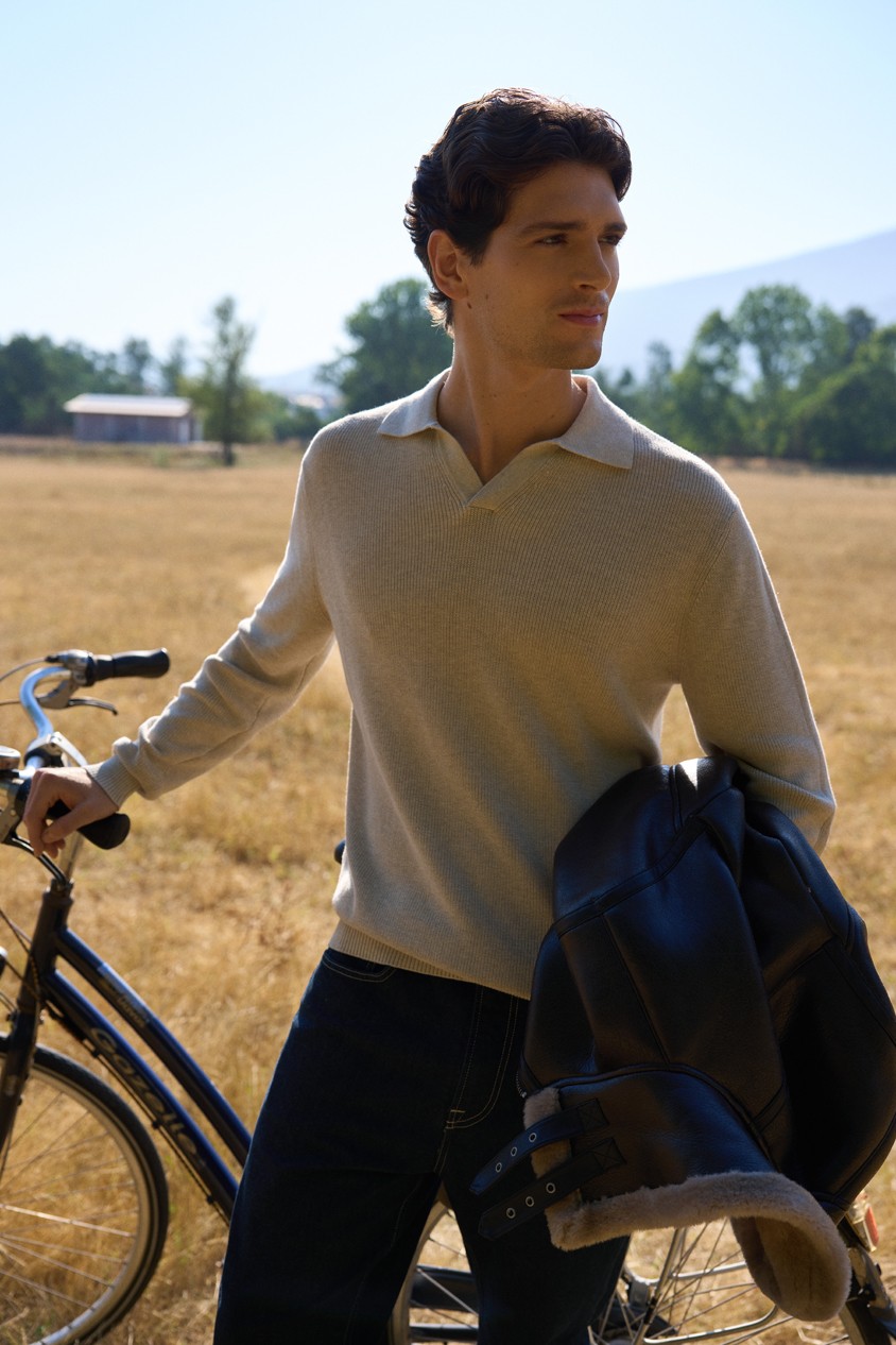 POLO TEXTUR� � MANCHES LONGUES