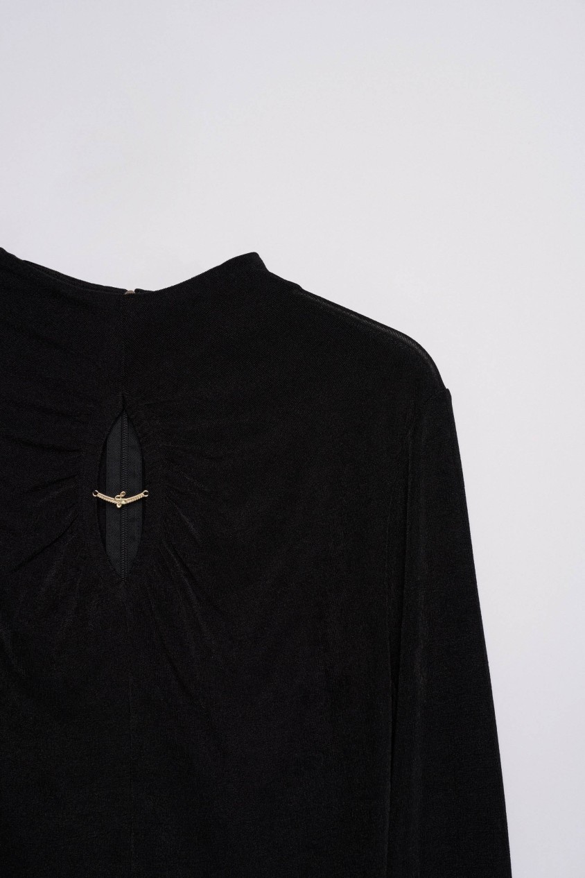 TEXTURED JUMPER WITH CHEST CUT- OUT