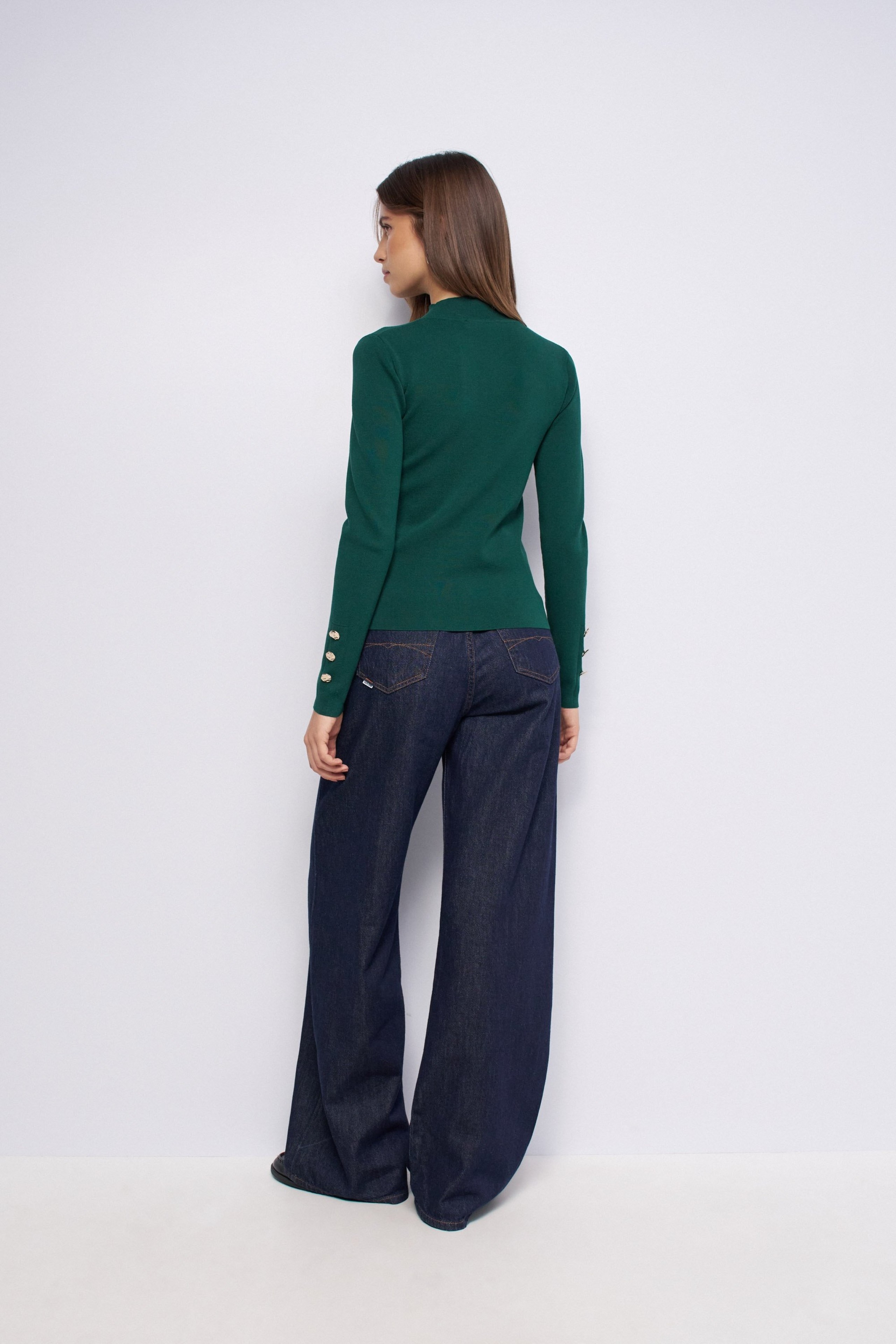 ROLL-NECK KNITTED JUMPER