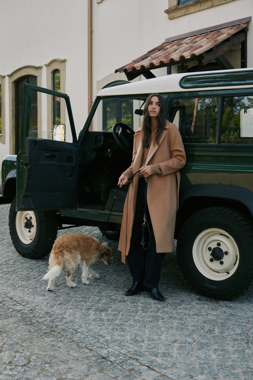 MANTEAU LONG EN DRAP DE LAINE