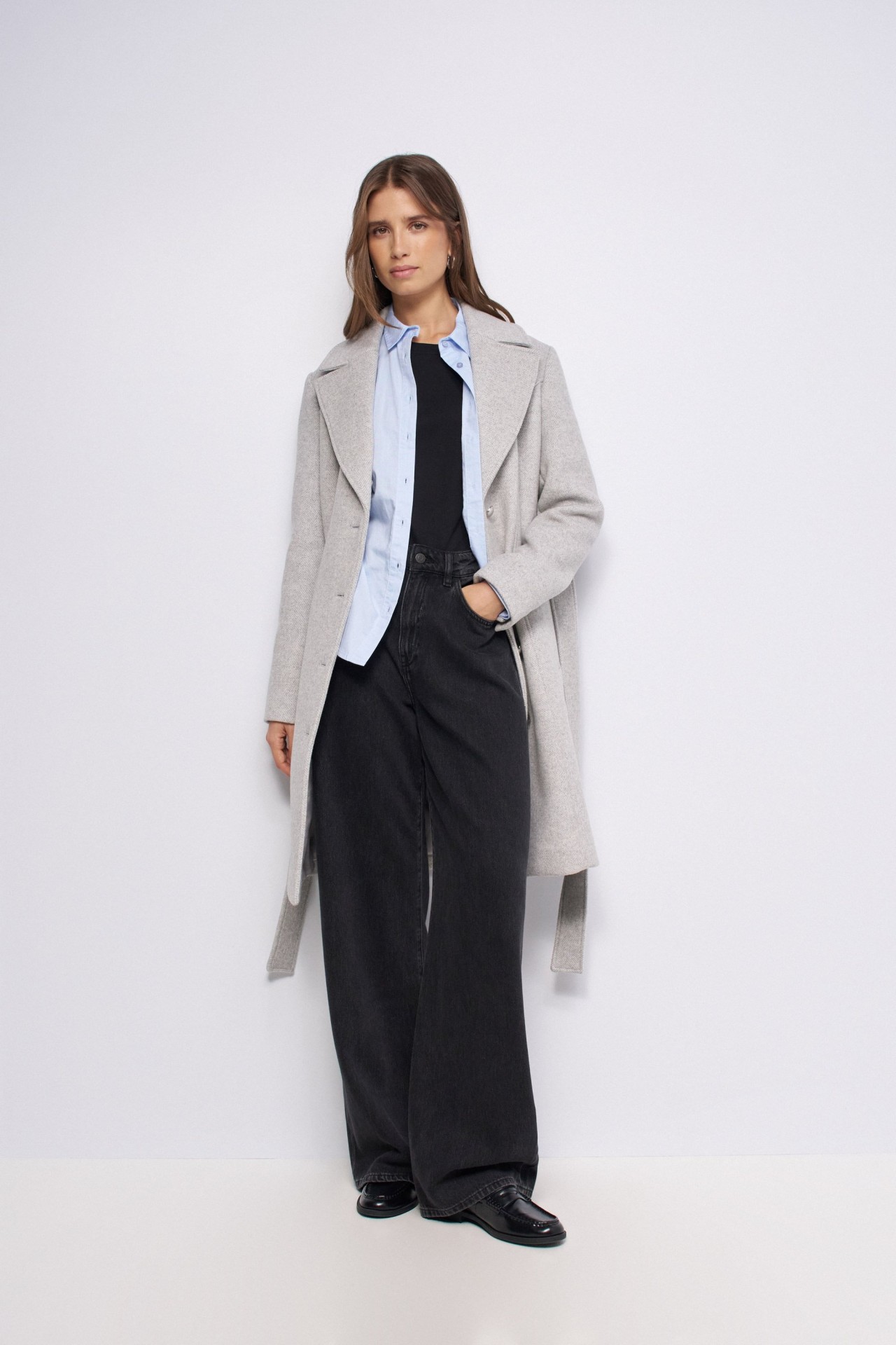MANTEAU COURT EN LAINAGE GRACE AVEC FOURRURE