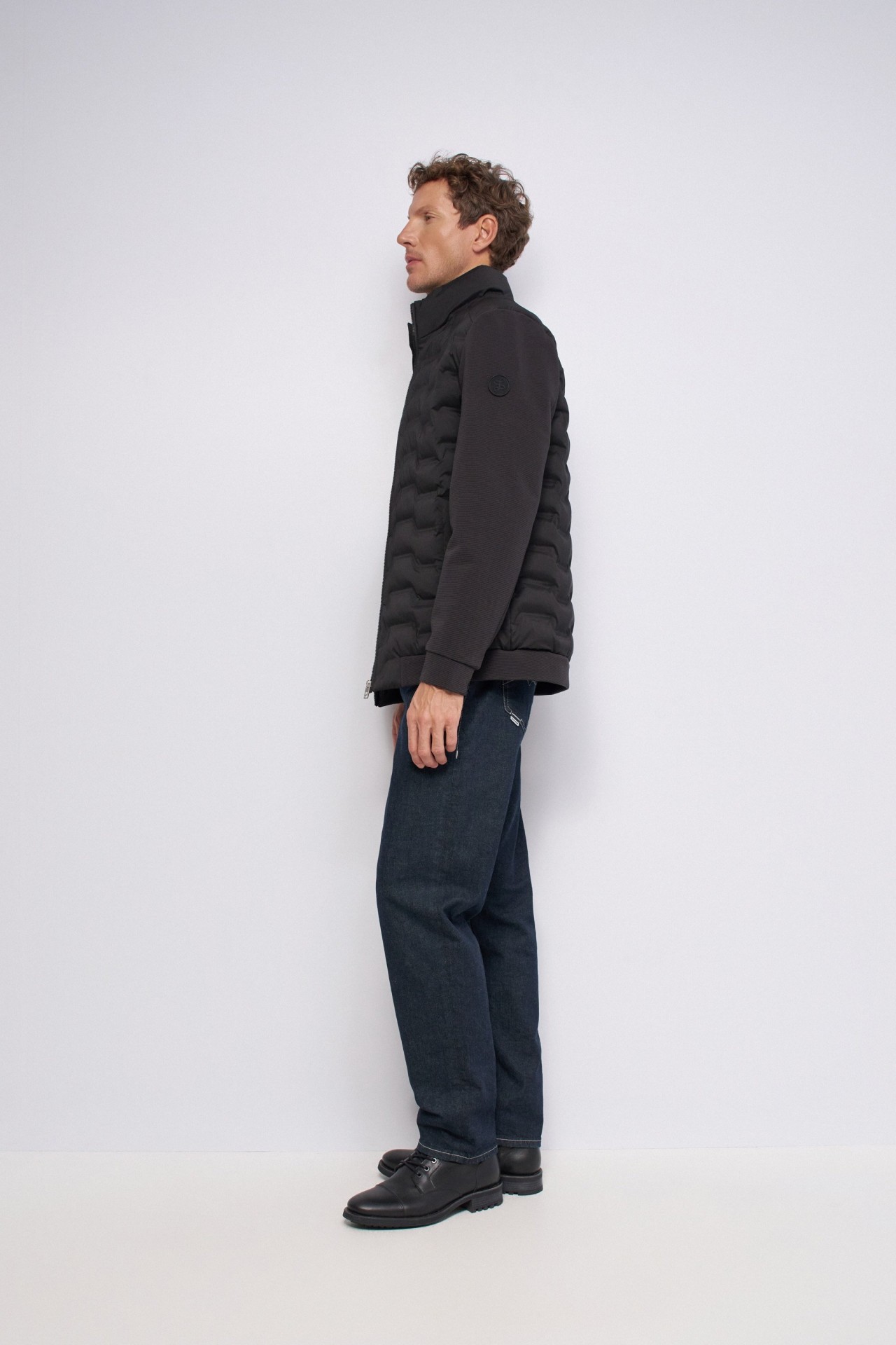 JACKET WITH MIXED MATERIALS