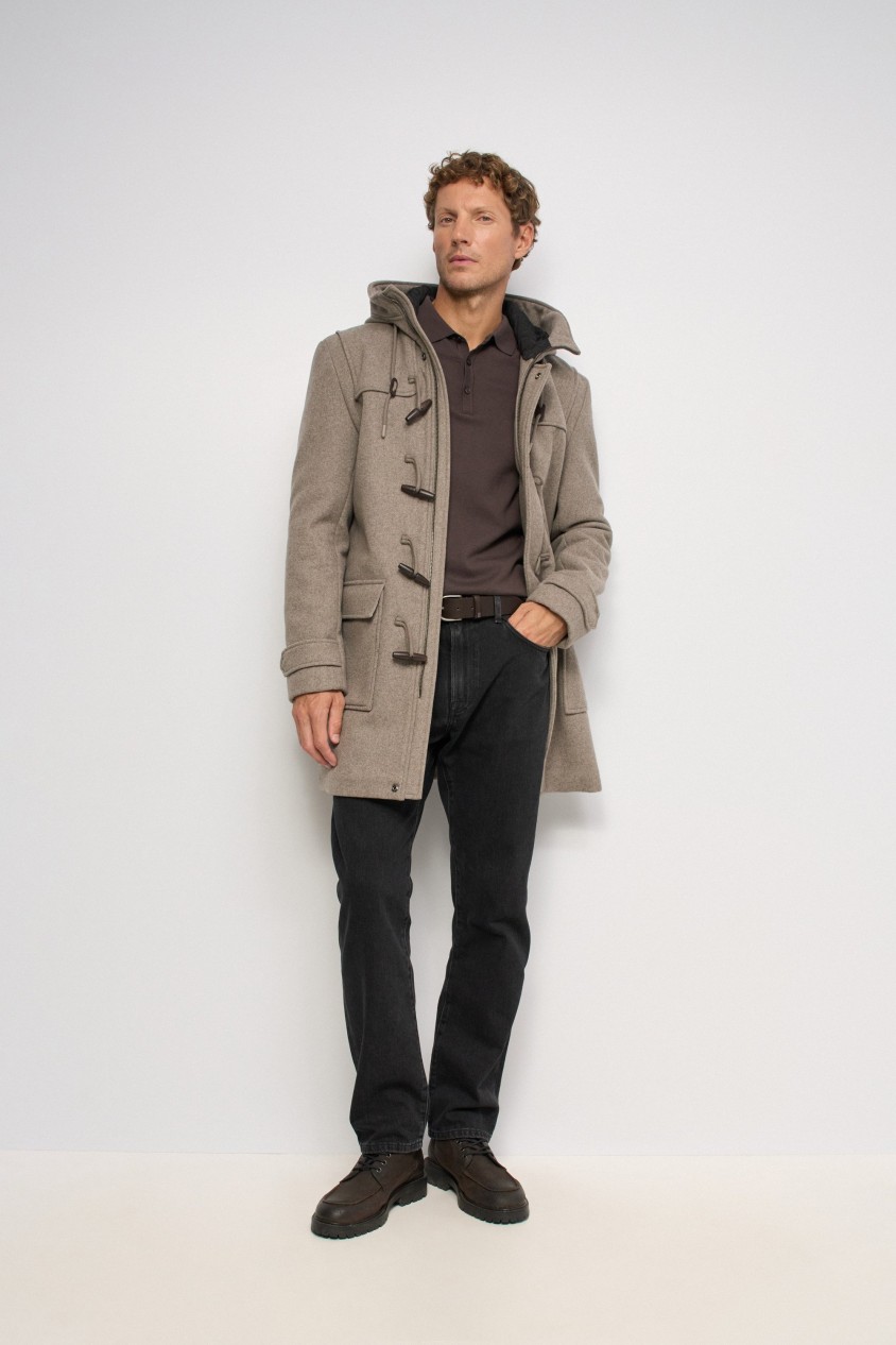 WOOL-BLEND DUFFLE COAT