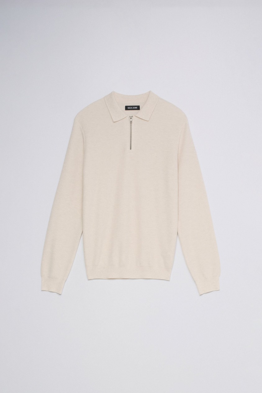 HALF-ZIP KNITTED JUMPER