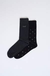 OUTLET 2 PAIRS SOCKS, MEDIUM BLUE, 4245